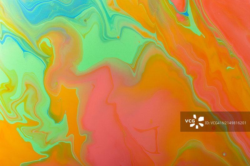 抽象多色液体背景（由指甲油制成），适合文字叠加图片素材