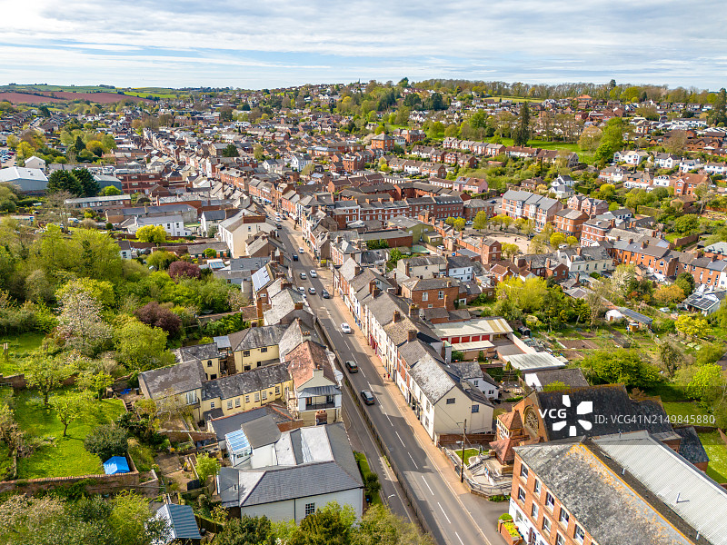 克雷迪顿镇中心鸟瞰图图片素材