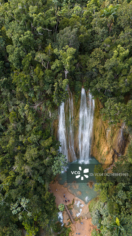 从上方看萨尔托埃尔利蒙瀑布图片素材