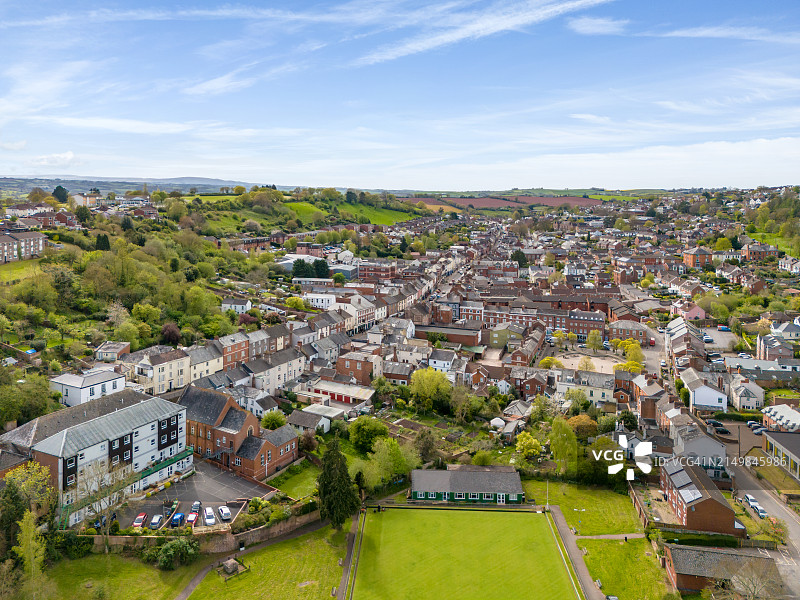 克雷迪顿镇中心鸟瞰图图片素材
