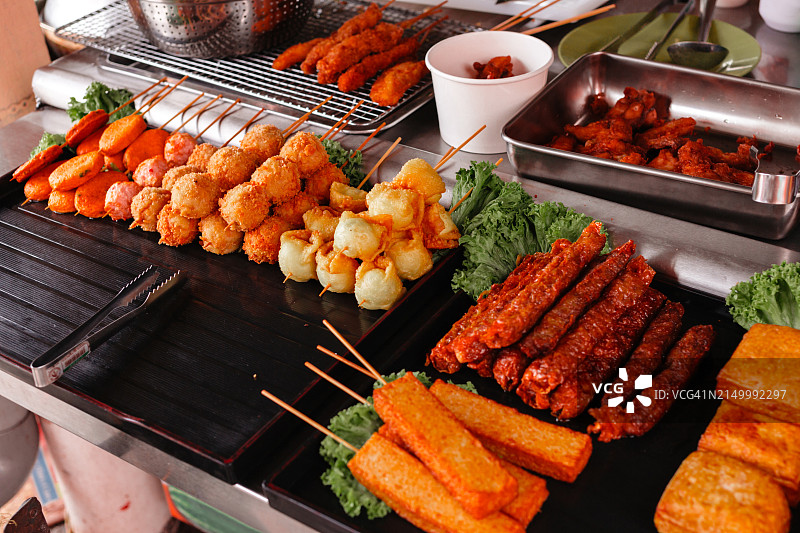 马来西亚街头食品市场图片素材