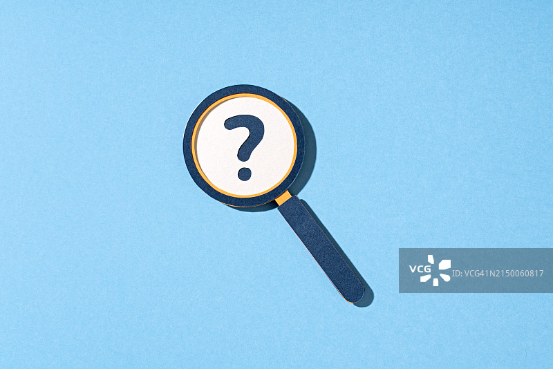 放大镜检查问题纸工艺问号图片素材