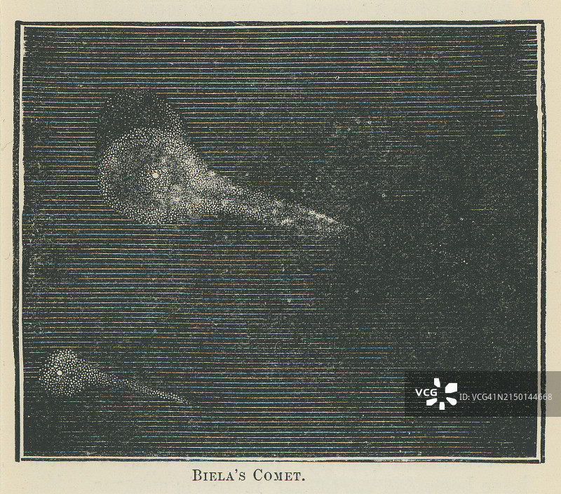 比拉彗星雕刻插图图片素材