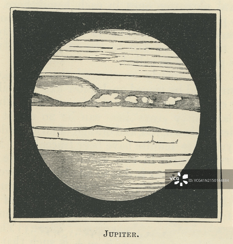 1857年11月27日木星天文古老雕刻插图图片素材