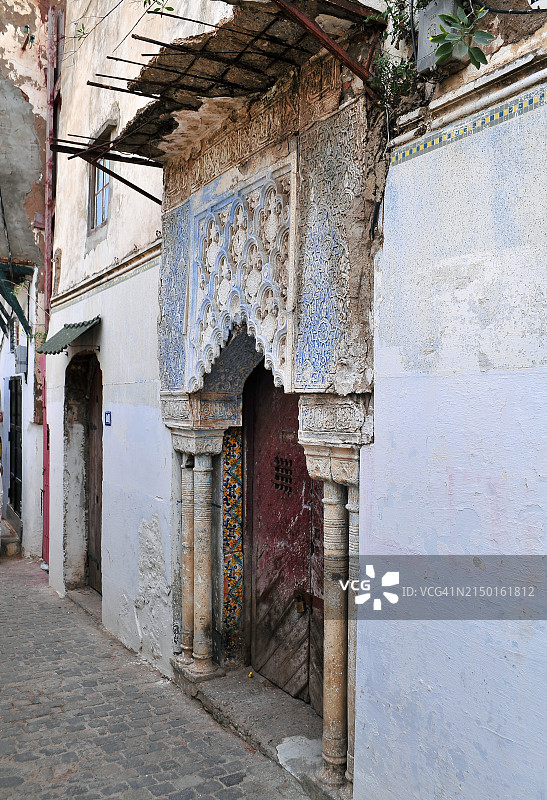 阿尔及利亚阿尔及尔老城的文化巷道图片素材