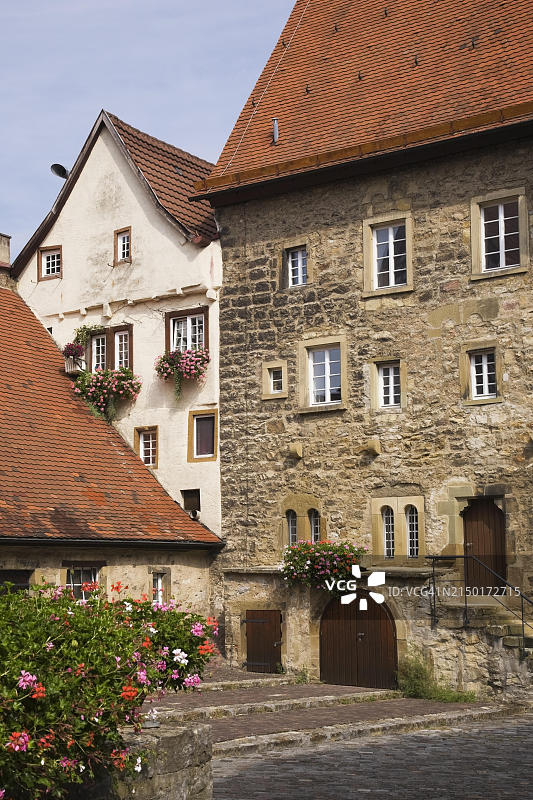 德国巴特温普芬的古老石 building 外墙图片素材