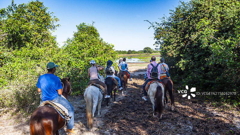 在马托格罗索州骑马，巴西图片素材