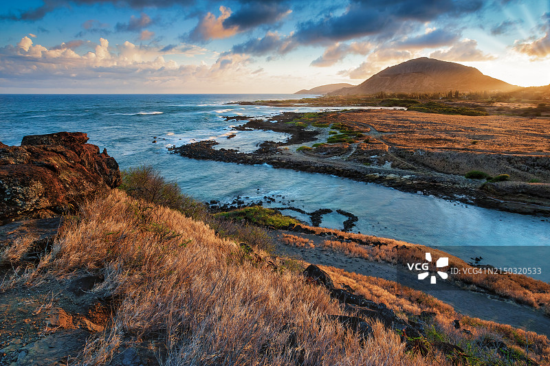 美国夏威夷日落海景图片素材