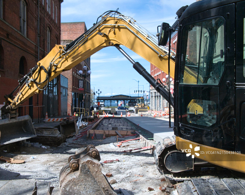 城市街道建设图片素材