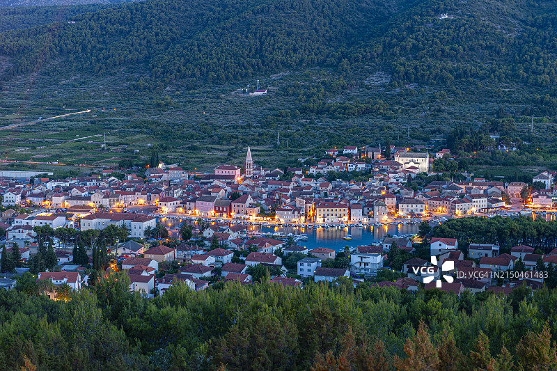 克罗地亚赫瓦尔岛斯塔里格勒村图片素材