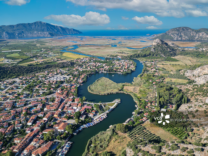 土耳其穆拉代利扬三角洲鸟瞰图图片素材