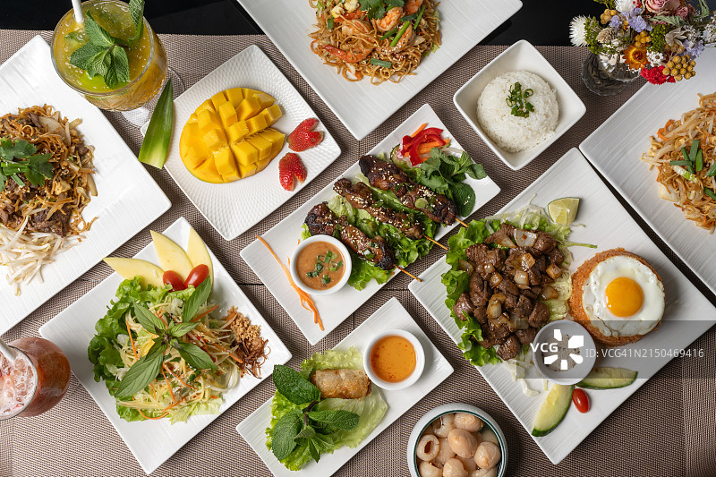 越南菜什锦俯视图图片素材