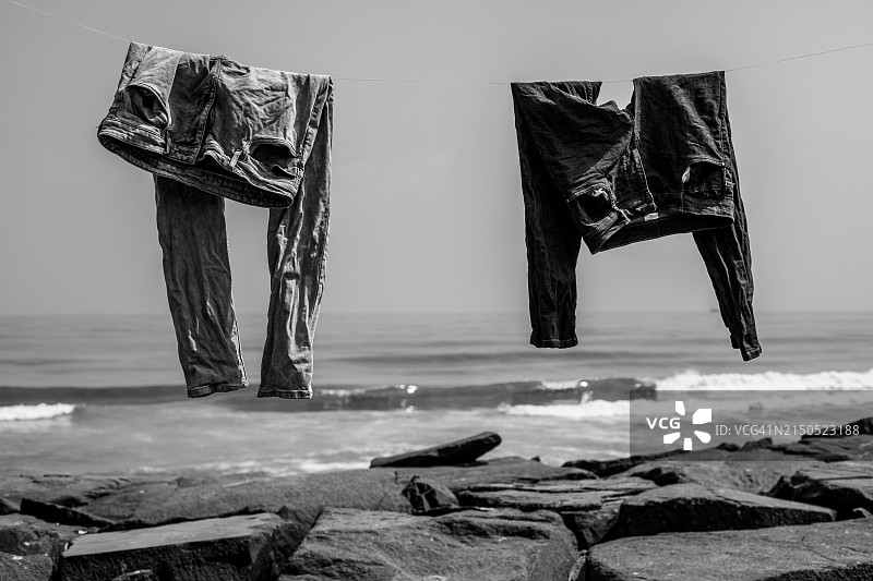 印度海边的洗衣场景图片素材