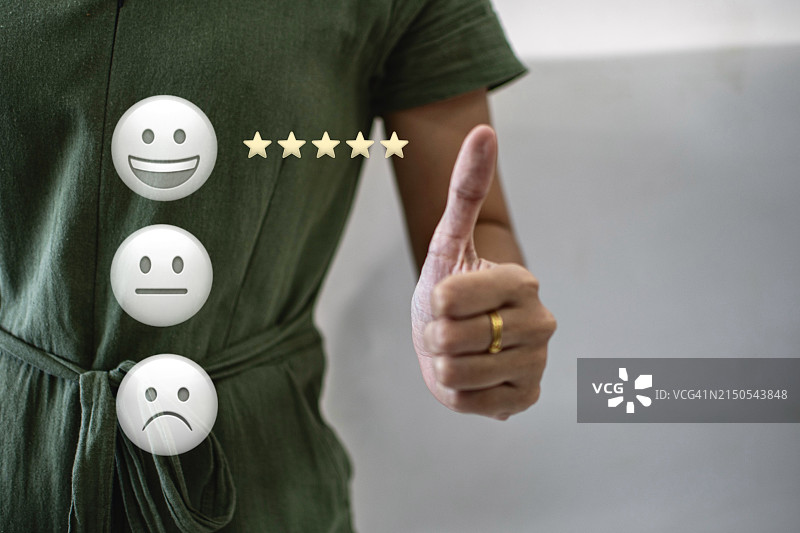 评论，评级满意度概念，客户体验概念，卓越概念，五星图片素材