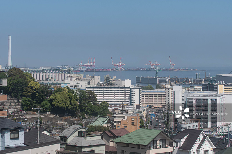 日本横滨市海边的住宅区图片素材