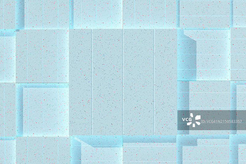 浅蓝色粉彩色立方体分层背景图片素材