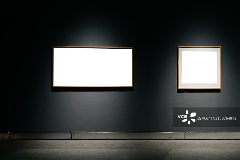 画廊空白画框图片素材