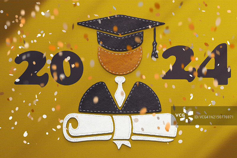 2024届毕业季字母设计与毕业帽图片素材