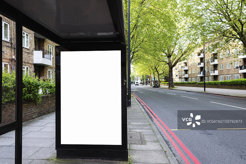 空白公交车站广告图片素材