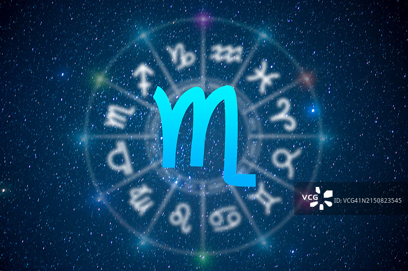 天蝎座占星和运势预测，宇宙星空中白羊座符号图片素材