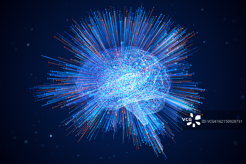 AI大脑与二进制数据图片素材