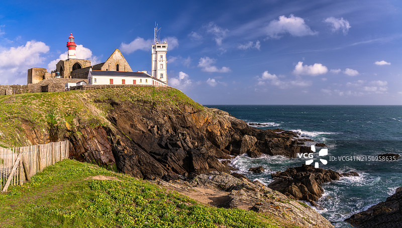 圣马修角灯塔，布列塔尼，菲尼斯泰尔省，法国，欧洲图片素材
