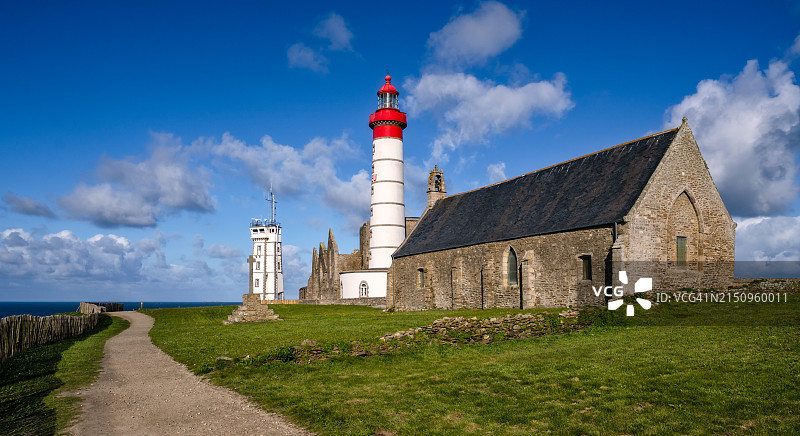 圣马修角灯塔，布列塔尼，菲尼斯泰尔省，法国，欧洲图片素材