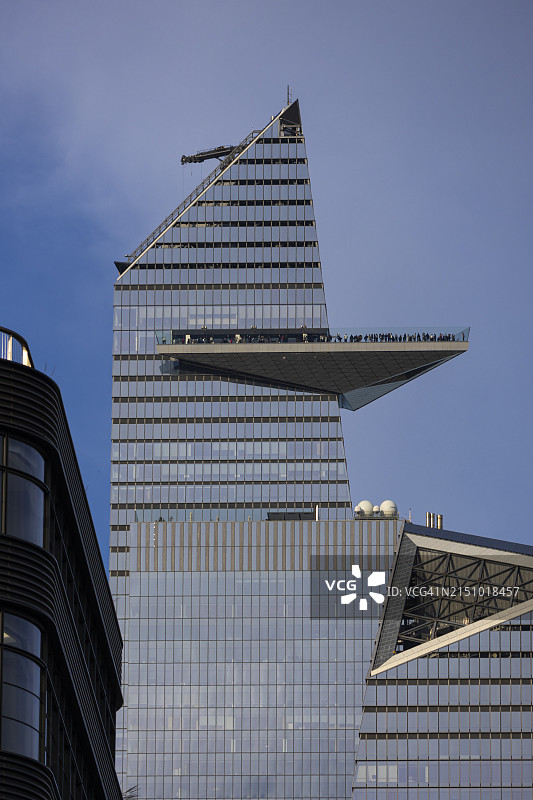 纽约市高线公园的哈德逊城市广场边缘图片素材