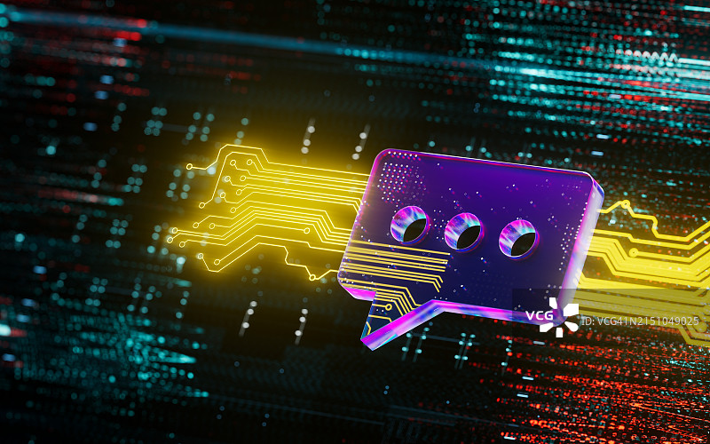 AI人工智能聊天机器人，人与技术的对话，自然语言处理图片素材