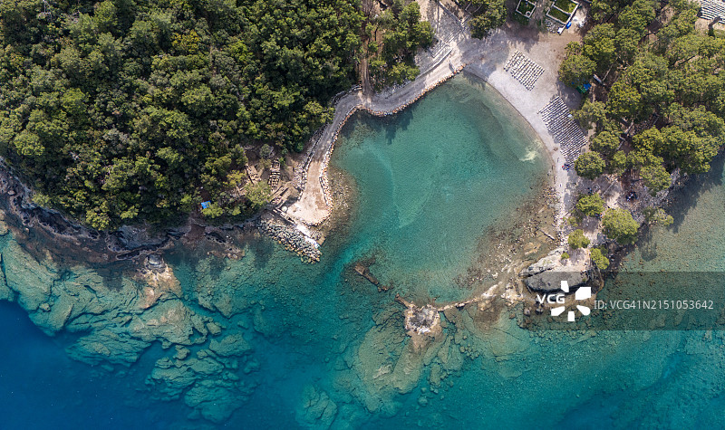 土耳其安塔利亚法塞利斯湾航拍景观图片素材