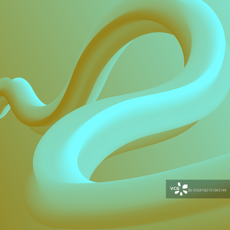 绿色渐变背景下的流体抽象设计图片素材