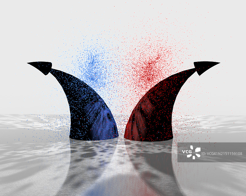 具有两个指向不同方向的发散箭头的选择概念图片素材