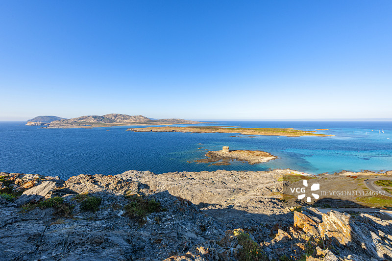 撒丁岛，阿辛纳拉岛前的拉佩罗萨塔图片素材