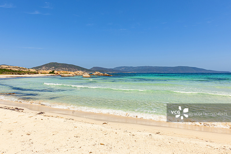 撒丁岛，阿辛纳拉岛卡拉圣安德烈美丽的海景图片素材