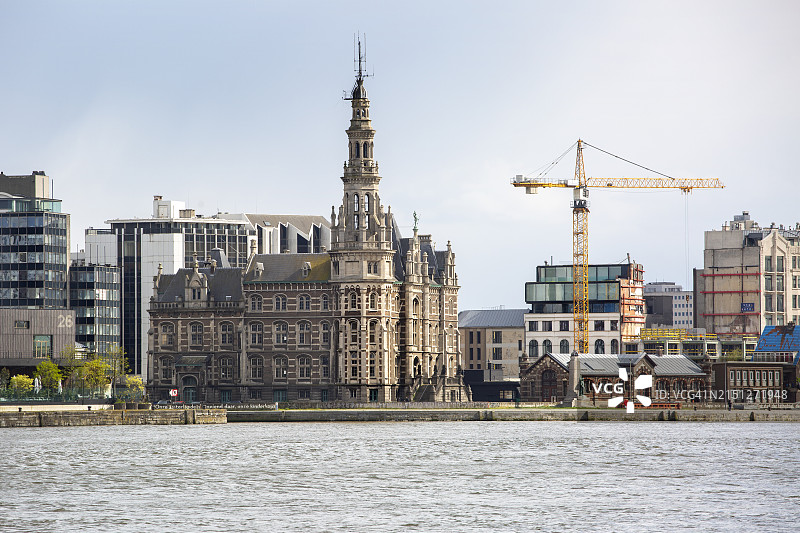 安特卫普城市景观和港口建筑，比利时图片素材