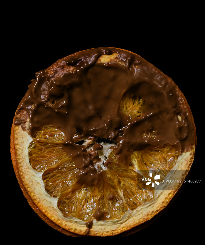 脱水的橙子片与巧克力图片素材