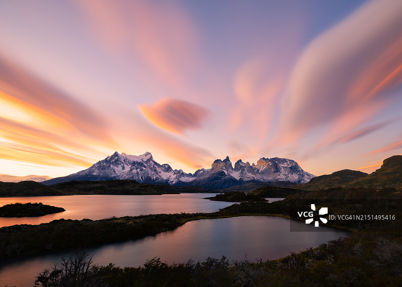 百内国家公园日落图片素材