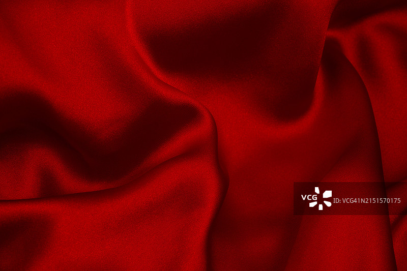 有褶皱的红色天鹅绒丝绸面料图片素材