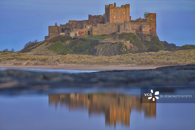 英国诺森伯兰郡班堡图片素材