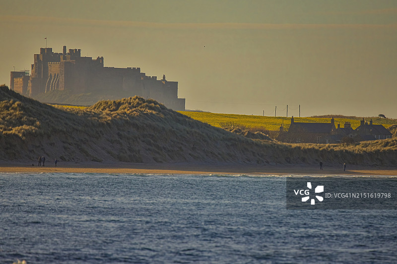 英国诺森伯兰郡班堡图片素材