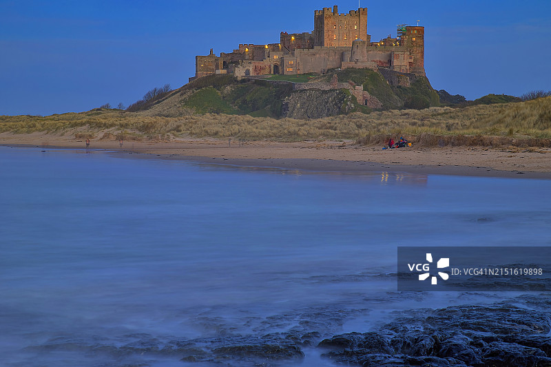 英国诺森伯兰郡的班堡城堡图片素材