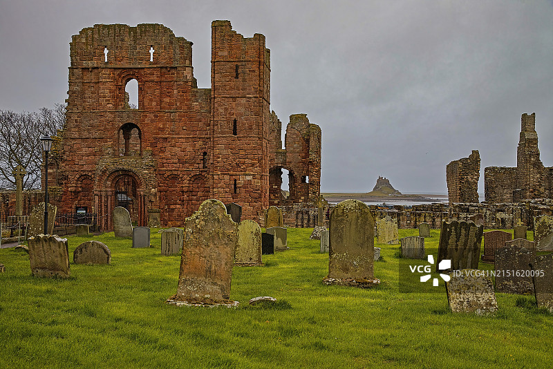 林迪斯法恩修道院，林迪斯法恩（圣岛），英国诺森伯兰郡图片素材