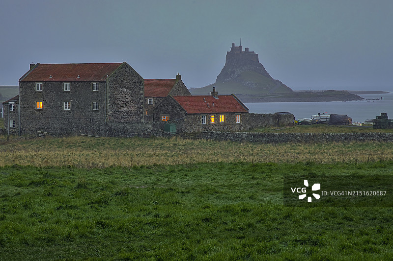 英国诺森伯兰郡林迪斯法恩城堡（圣岛）图片素材