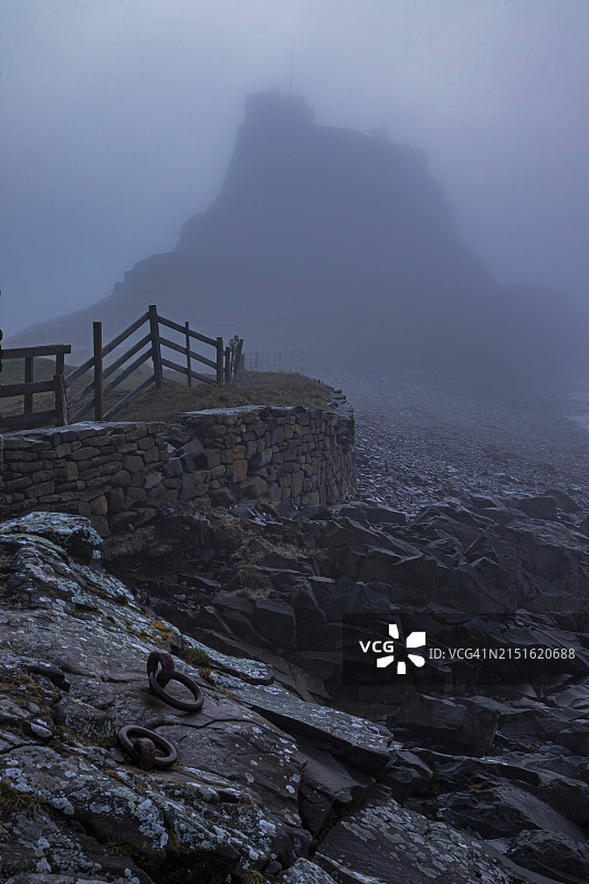 英国诺森伯兰郡林迪斯法恩城堡（圣岛）图片素材