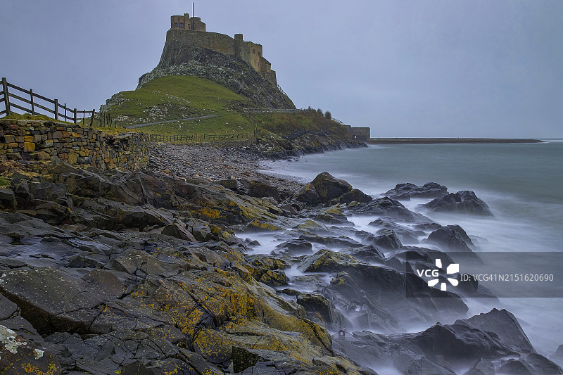 英国诺森伯兰郡林迪斯法恩城堡（圣岛）图片素材