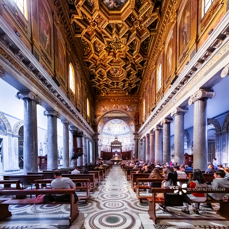 意大利罗马特拉斯提弗列的圣玛丽亚大教堂图片素材