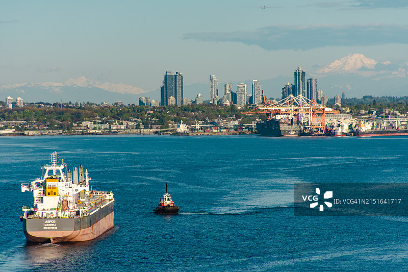 从狮门大桥俯瞰温哥华图片素材