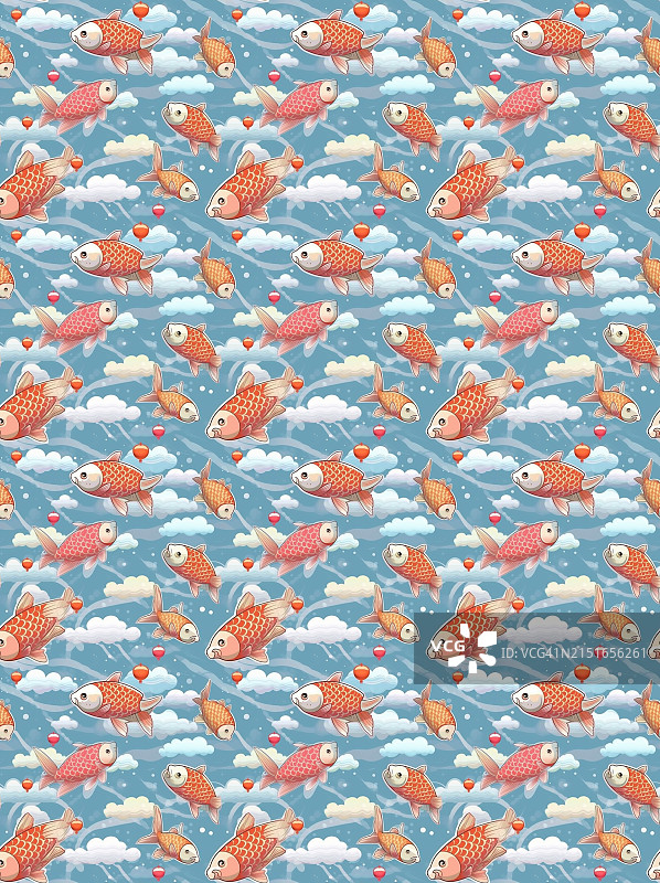 日式鲤鱼无缝图案图片素材