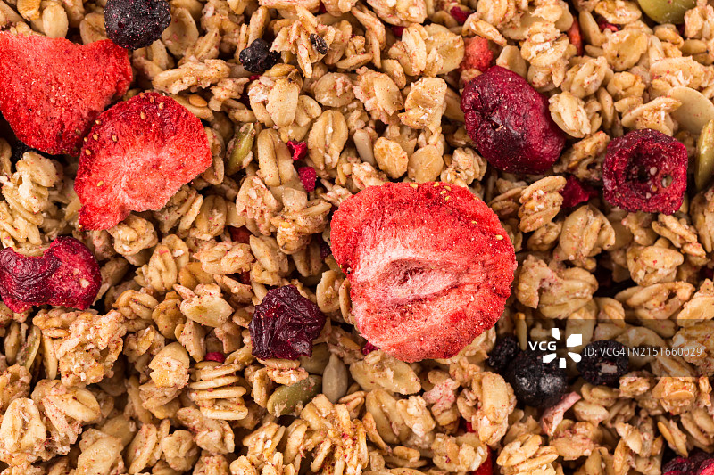 什锦早餐谷物特写背景图片素材