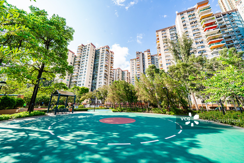 中国香港的彩色篮球场图片素材